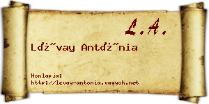 Lévay Antónia névjegykártya
